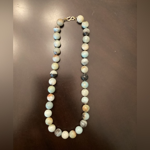 Kenneth Lane Amazonite Beaded Gold Hook Necklace - Picture 8 of 9